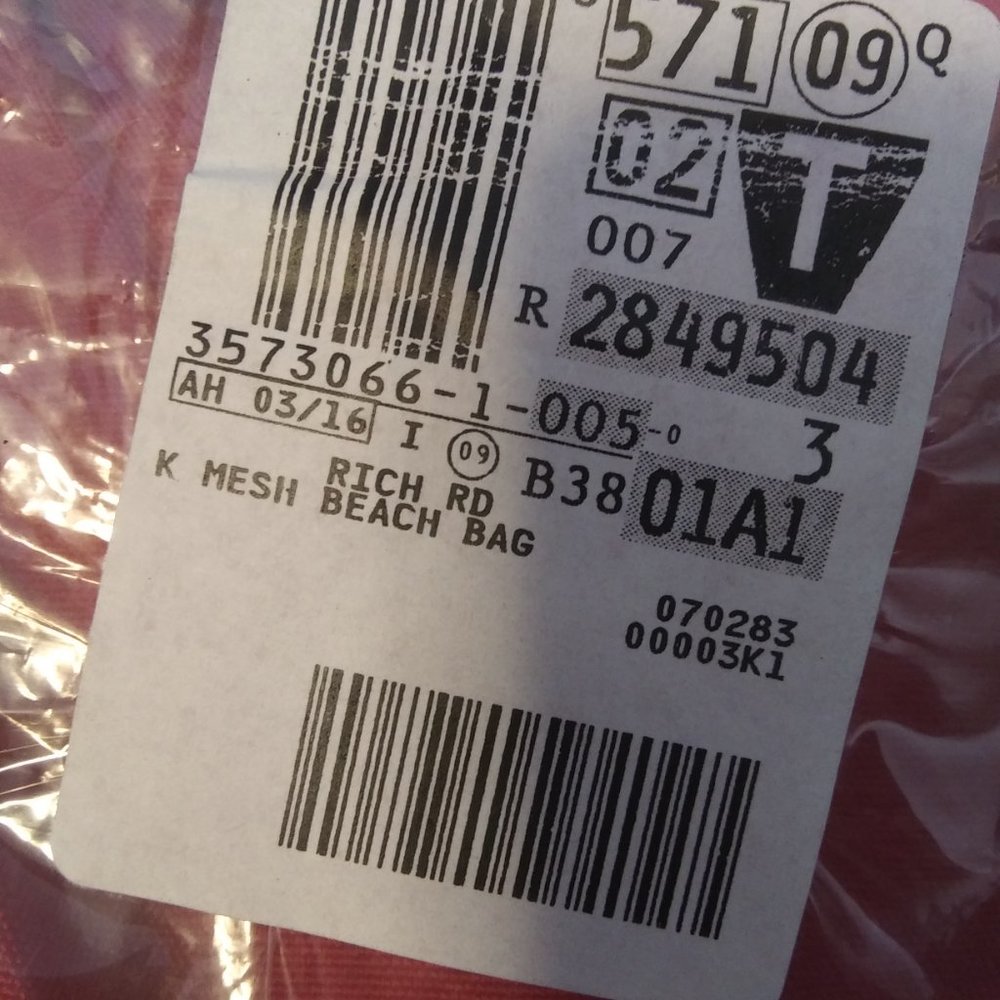 NWOT Lands End Kids rich red mesh beach bag - Picture 4 of 16